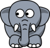 Elephant Looking Left Clip Art