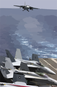 An S-3b Viking Assigned To The Dragonfiressea Control Squadron Two Nine (vs-29) Comes In For And Arrested Landing Clip Art