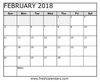 February Calendar Printable Word Pdf Format With Notes Image