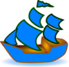 Blue Boat Clip Art