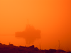 Boat In Fog At Garry Point Image