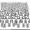 Black And White Crowd Clipart Image