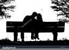 Couple Silhouette Bench Image