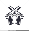 Crossed Pistols Clipart Image