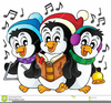 Singing Winter Animals Clipart Image
