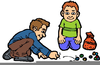 Playing Marbles Clipart Image