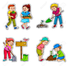 Working In Garden Clipart Image