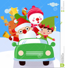 Santa In A Car Clipart Image