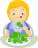 Child Eating Vegetables Clipart Image