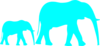 Mom And Baby Elephant Blue Clip Art