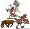 Covered Wagon Cowboy Clipart Image