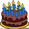 Birthday Cake Lots Of Candles Clipart Image