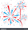 Red White And Blue Fireworks Clipart Image