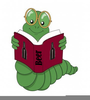 Animated Bookworm Clipart Image