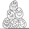 Easter Egg Coloring Clipart Image