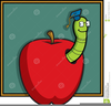 Free Clipart Worm In Apple Image