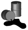 Oil Spilling Out Of One Black Oil Barrel D Vector Image