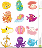 Cartoon Sea Animals Clipart Image