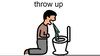 Person Vomiting Clipart Image