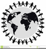 Clipart Children Around World Black White Image