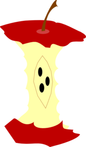 Red Apple Core Clip Art