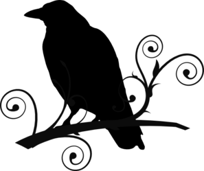Crow On Branch Clip Art