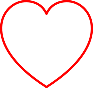 Gray Heart With Red Outline Clip Art