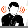 Guy Listening To Music Clipart Image