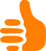 Orange Thumbs Up Clip Art