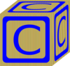 Blue Block C Clip Art