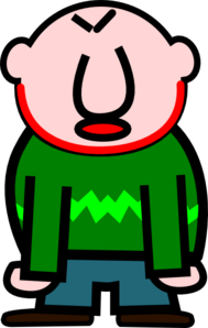 Angry Bald Man With Red Mark On Neck Clip Art