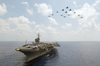 Elements From Carrier Air Wing Seven (cvw-7) Conduct A  Fly-over  Above Uss John F. Kennedy (cv 67) Image