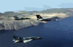 Tomcat In Formation With Mig-21 Clip Art