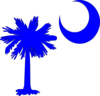 Sc Palmetto Tree Blue Right Side Moon Clip Art