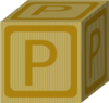 Gold Block E Clip Art