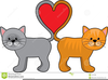 Cats Hearts Clipart Image