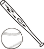 Black White Softball Clipart Image