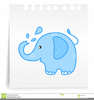 Elephant Spraying Water Clipart Image