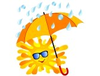 Happy Sun With The Orange Umbrella Image