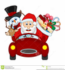 Santa Driving A Car Clipart Image