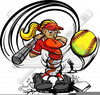 Girls Softball Clipart Image