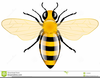 Honeybee And Flowers Clipart Image