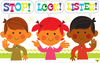 Children Listening Clipart Image