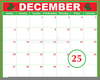December Calendar Clipart Image