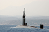 The Uss Hampton (ssn  767) Departs Souda Harbor Following A Brief Port Visit To Souda Bay, Crete Image