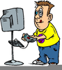 Playing Computer Games Clipart Image