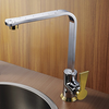 Chrome Finish Modern Design Gold Handle Right Angled Heightening Kitchen Faucet Image