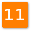 Orange Number 11 Square Clip Art