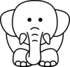 Cartoon Elephant Bw Clip Art