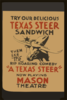 Try Our Delicious Texas Steer Sandwich, Then See The Rip Roaring Comedy  A Texas Steer  Clip Art